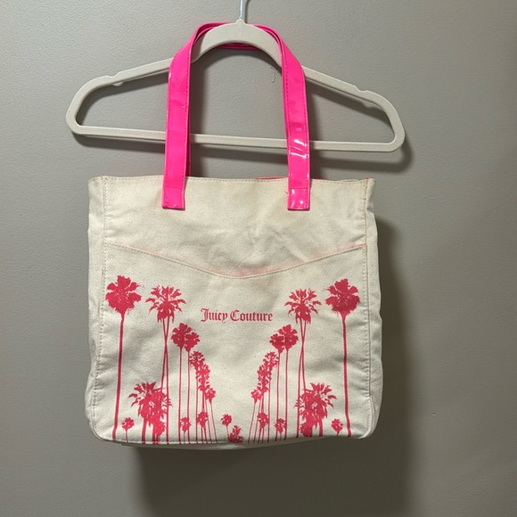Juicy Couture Canvas Hot Pink Palm Tree Beach Bag/Tote - Picture 1 of 7